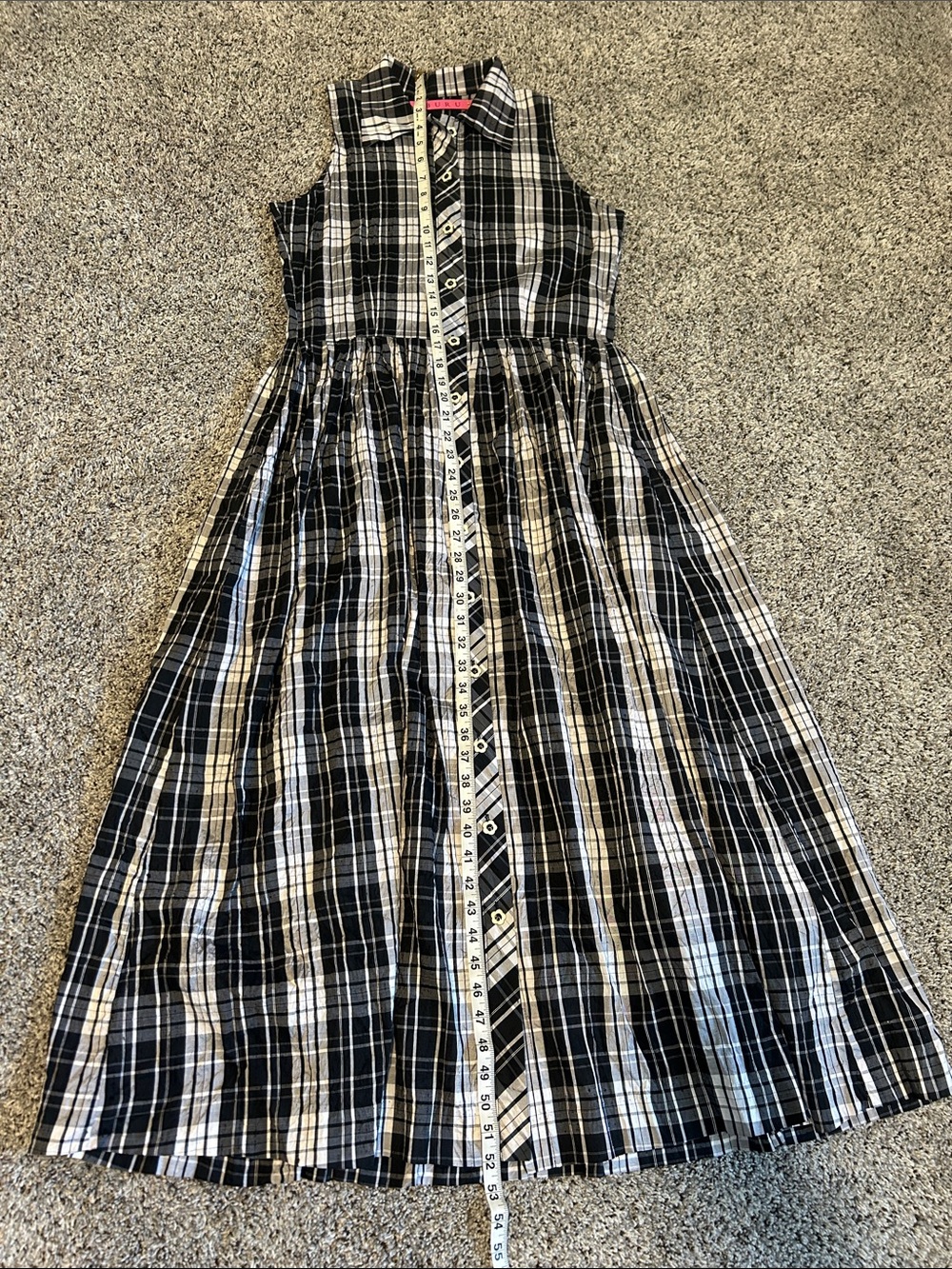 Buru Sz M Black and White Plaid Dress - Picture 7 of 8